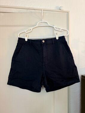 Everlane Navy High-Rise Tailored Shorts